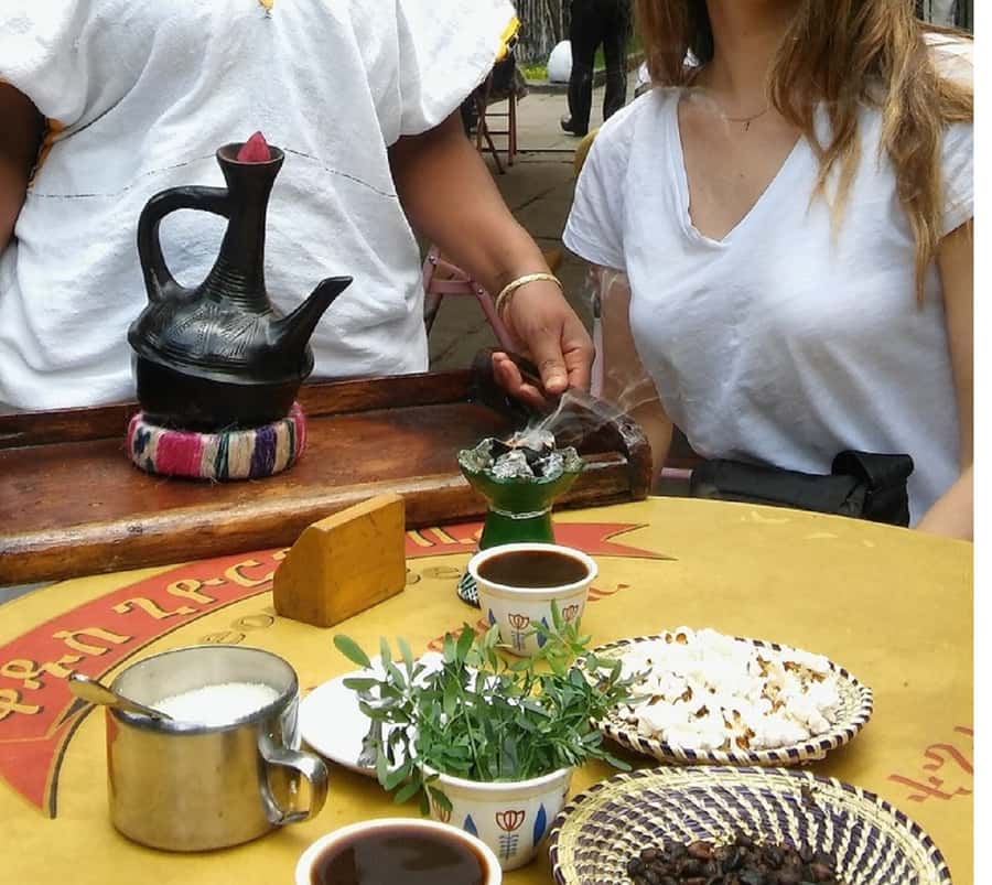 Ethiopian Culinary Tour - Market, Coffee Ceremony and More - Tomoca coffee starts the day